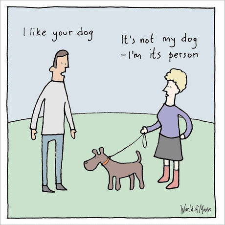 Woodmansterne A Dog's World Funny Blank Card - Old Railway Line Garden Centre