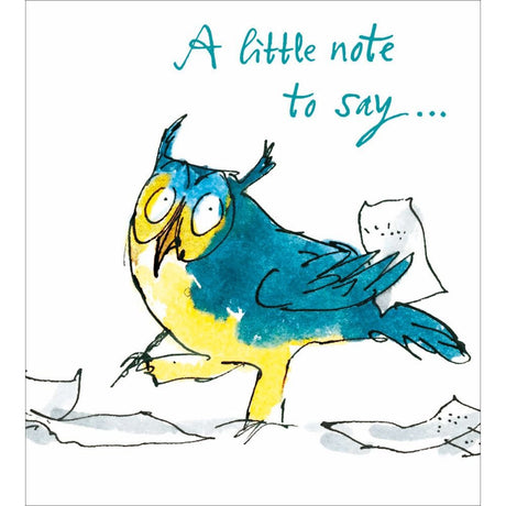 Woodmansterne A Little Note Owl Thank You Card - Old Railway Line Garden Centre