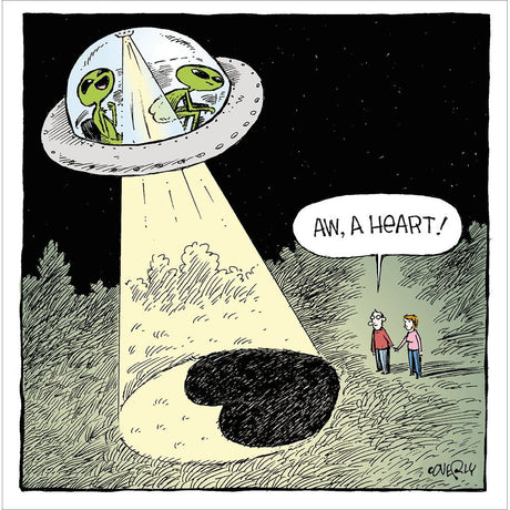 Woodmansterne Aliens Mooning a Heart Valentine's Day Card - Old Railway Line Garden Centre