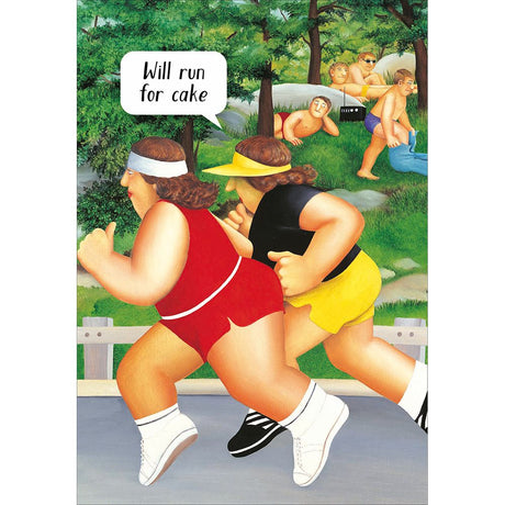 Woodmansterne Anything for Cake Funny Blank Card - Old Railway Line Garden Centre