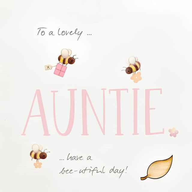 Woodmansterne Auntie Bee-utiful Day Birthday Card - Old Railway Line Garden Centre