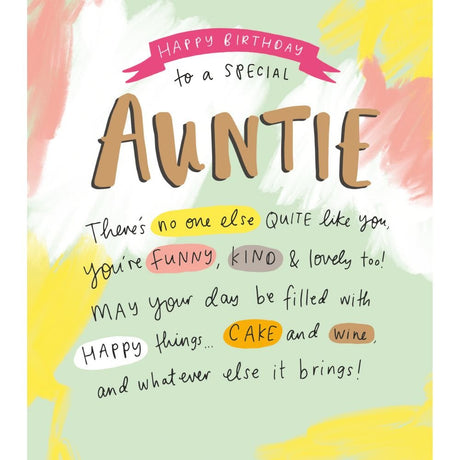 Woodmansterne Auntie No One Else Like You Birthday Card - Old Railway Line Garden Centre