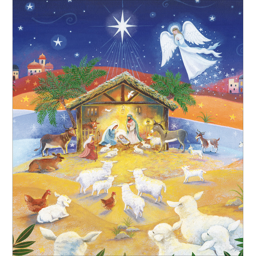 Woodmansterne Away in a Manger Christmas Cards - Pack of 5