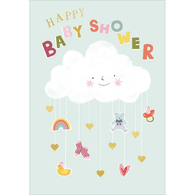 Woodmansterne Baby Shower Cloud Mobile Card - Old Railway Line Garden Centre