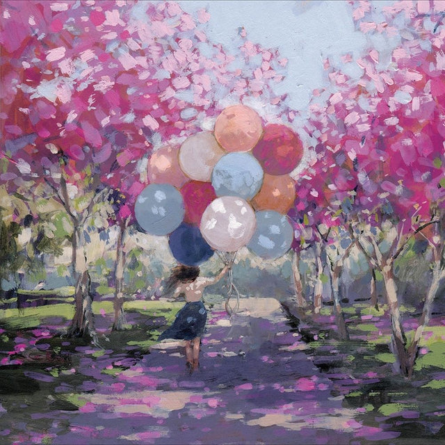Woodmansterne Balloons & Trees Blank Card - Old Railway Line Garden Centre