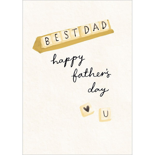 Woodmansterne Best Dad Scrabble Father's Day Card - Old Railway Line Garden Centre