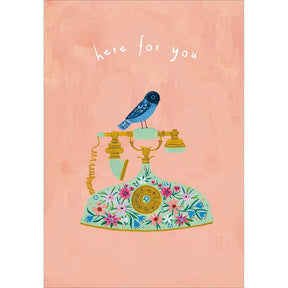 Woodmansterne Bird on Telephone Thinking of You Card - Old Railway Line Garden Centre