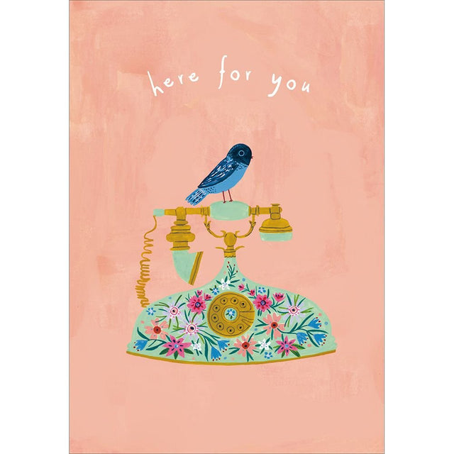 Woodmansterne Bird on Telephone Thinking of You Card - Old Railway Line Garden Centre