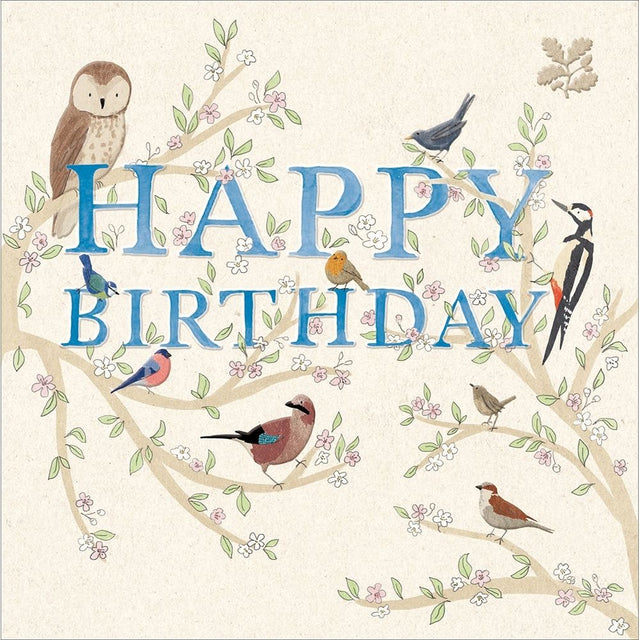 Woodmansterne Birds in the Tree Birthday Card - Old Railway Line Garden Centre