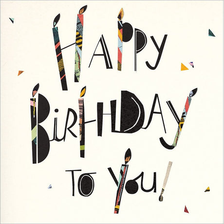 Woodmansterne Black Bold Text Happy Birthday Card - Old Railway Line Garden Centre