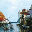 Woodmansterne Boats on the Harbor Blank Card - Old Railway Line Garden Centre