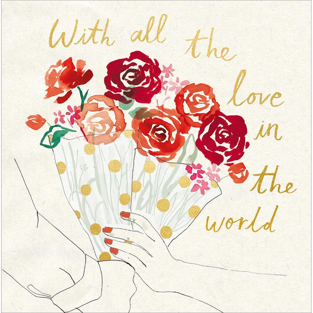 Woodmansterne Bouquet of Flowers Valentine's Day Card - Old Railway Line Garden Centre