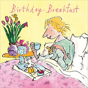 Woodmansterne Breakfast in Bed Birthday Card - Old Railway Line Garden Centre