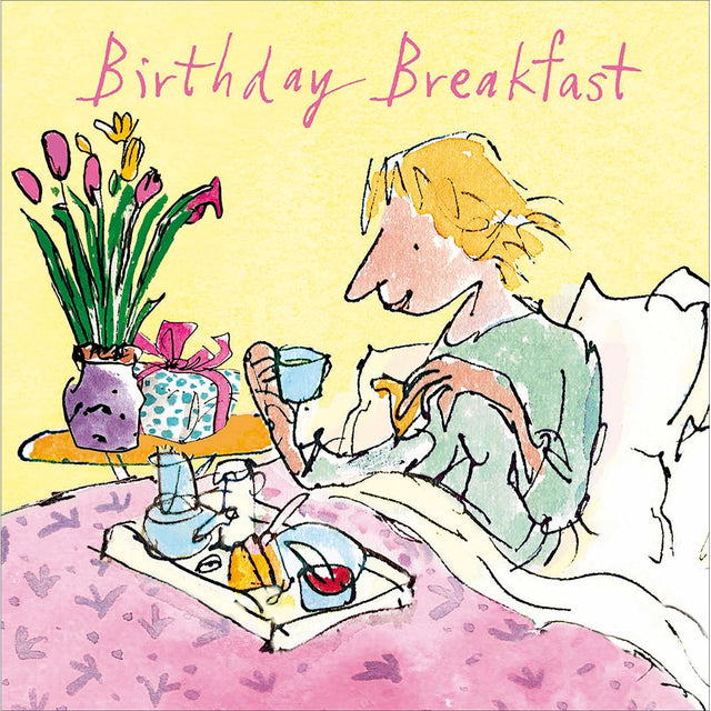 Woodmansterne Breakfast in Bed Birthday Card - Old Railway Line Garden Centre