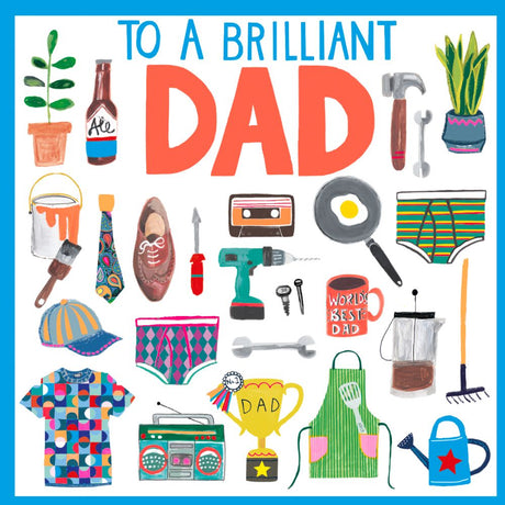 Woodmansterne Brilliant Dad Icons Father's Day Card - Old Railway Line Garden Centre