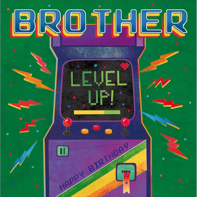 Woodmansterne Brother Level Up Gamer Birthday Card - Old Railway Line Garden Centre