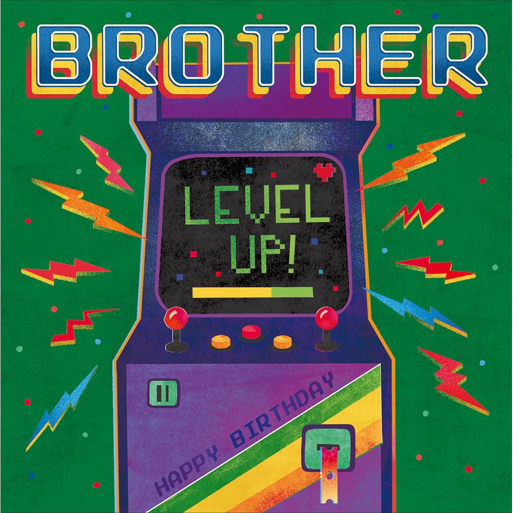 Woodmansterne Brother Level Up Gamer Birthday Card