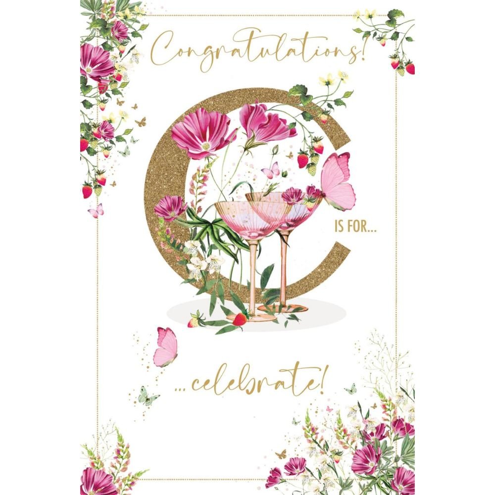Woodmansterne C is for Celebrate Congratulations Card - Old Railway Line Garden Centre