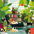 Woodmansterne Cats in the Library Blank Card - Old Railway Line Garden Centre