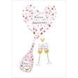 Woodmansterne Champagne Hearts Anniversary Card - Old Railway Line Garden Centre