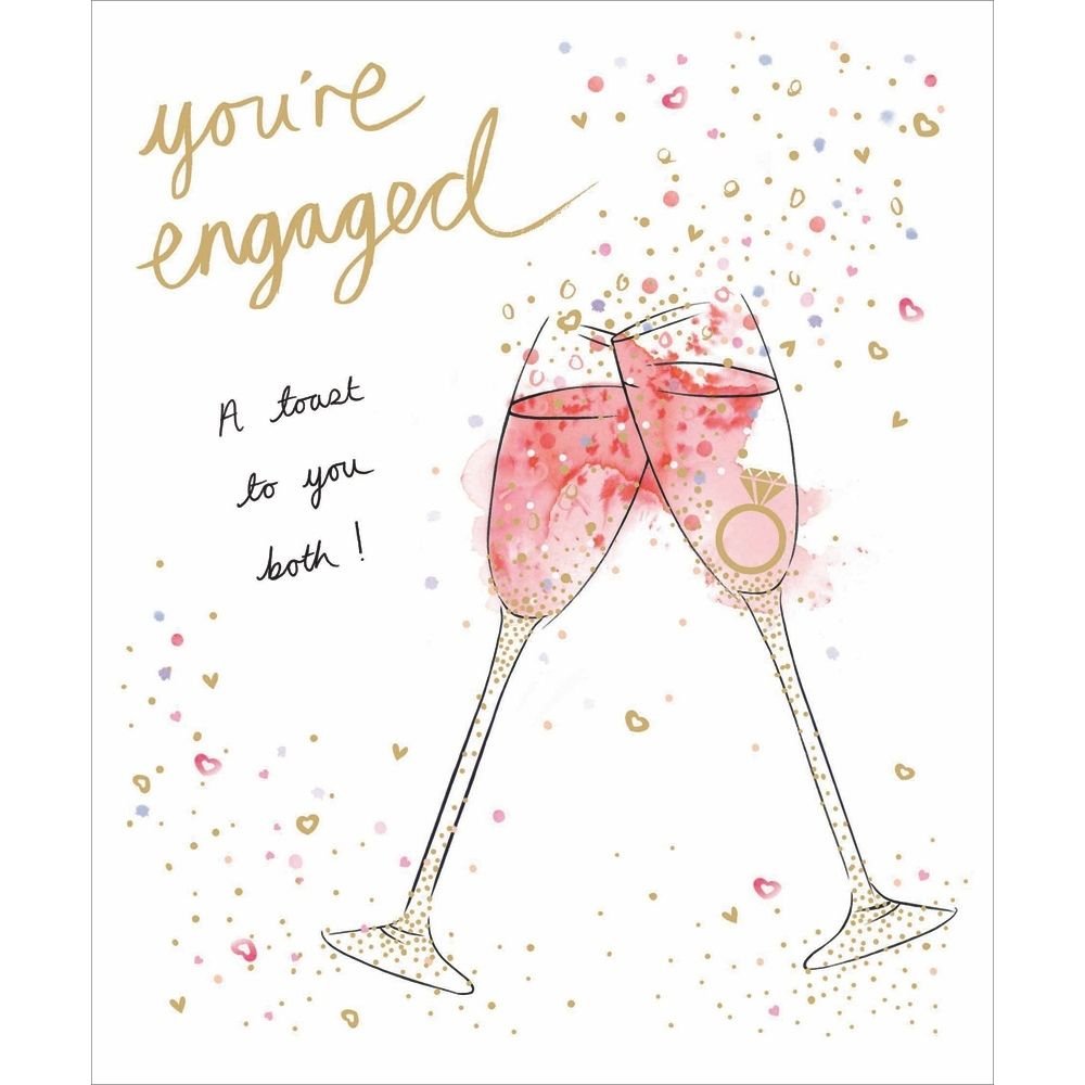 Woodmansterne Champagne Wonderful News Engagement Card - Old Railway Line Garden Centre