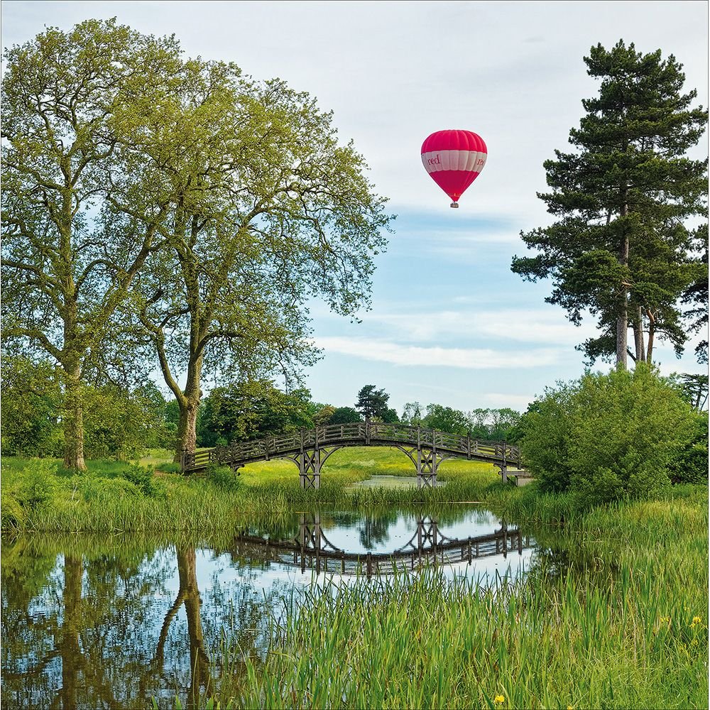 Woodmansterne Chinese Bridge at Croome Blank Card - Old Railway Line Garden Centre