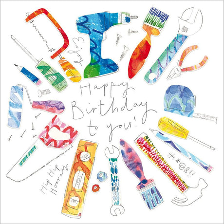 Woodmansterne Circle Tools D.I.Y Champ Birthday Card - Old Railway Line Garden Centre