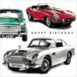 Woodmansterne Classic Cars Birthday Card - Old Railway Line Garden Centre