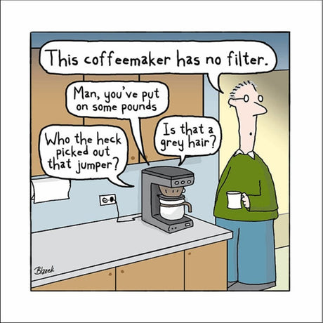 Woodmansterne Coffee Maker No Filter Funny Blank Card - Old Railway Line Garden Centre