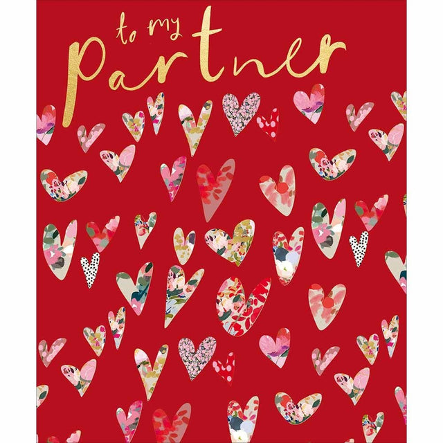 Woodmansterne Collage of Hearts Partner Valentine's Day Card - Old Railway Line Garden Centre