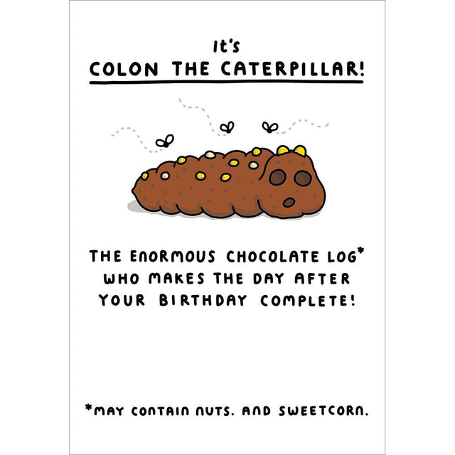 Woodmansterne Colon the Caterpillar Funny Blank Card - Old Railway Line Garden Centre