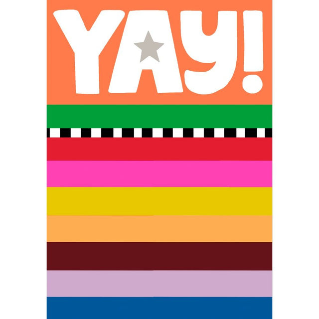 Woodmansterne Colouful Stripes Yay Congratulations Card - Old Railway Line Garden Centre
