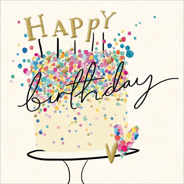 Woodmansterne Colourful Cake Birthday Card - Old Railway Line Garden Centre