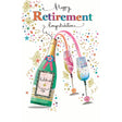 Woodmansterne Colourful Champagne Happy Retirement Card - Old Railway Line Garden Centre