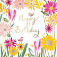 Woodmansterne Colourful Flowers Border Birthday Card - Old Railway Line Garden Centre