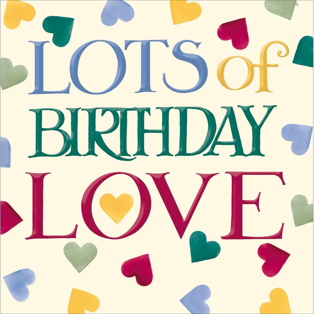 Woodmansterne Colourful Hearts Lots of Love Birthday Card - Old Railway Line Garden Centre