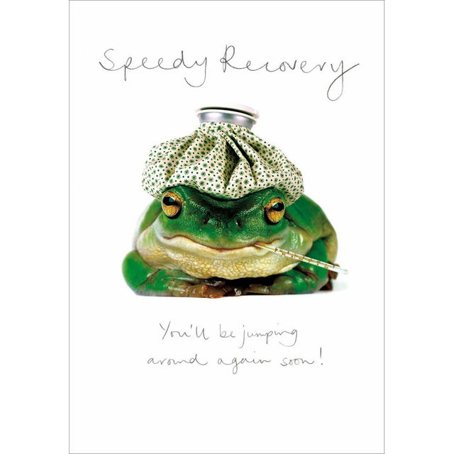 Woodmansterne Croaky Frog Get Well Soon Card - Old Railway Line Garden Centre