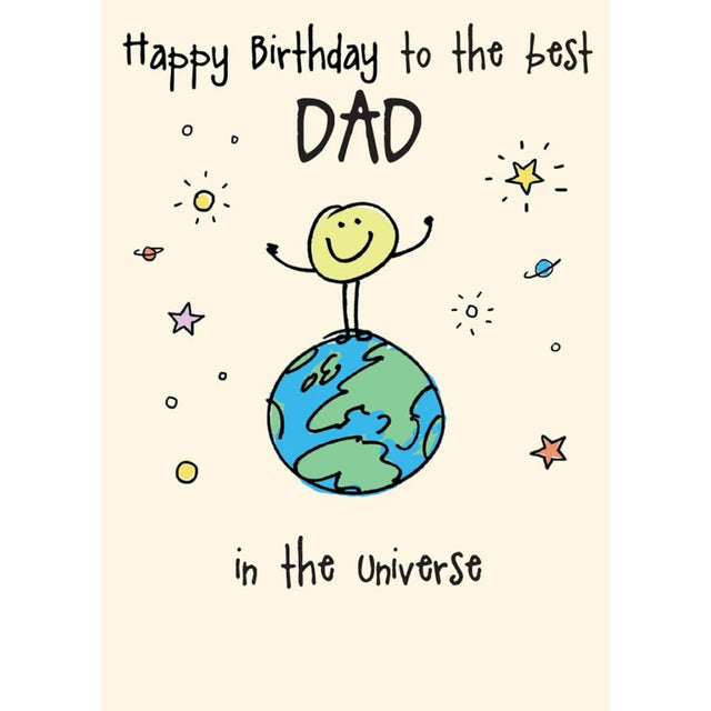 Woodmansterne Dad Best in the Universe Birthday Card - Old Railway Line Garden Centre