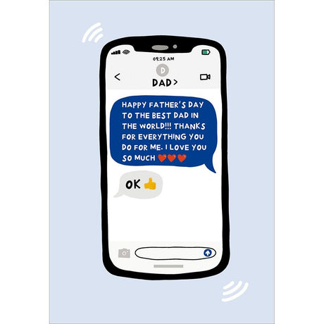 Woodmansterne Dad Text Father's Day Card - Old Railway Line Garden Centre