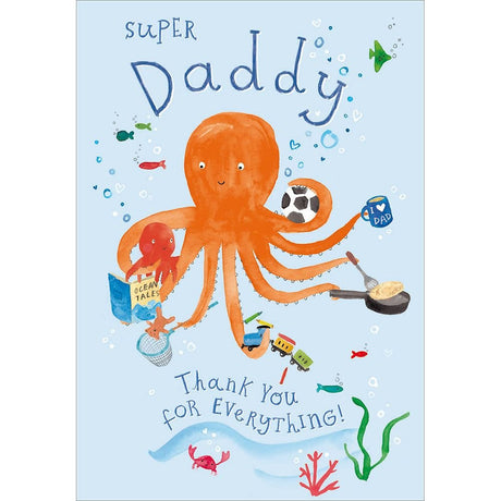 Woodmansterne Daddy Octopus Father's Day Card - Old Railway Line Garden Centre