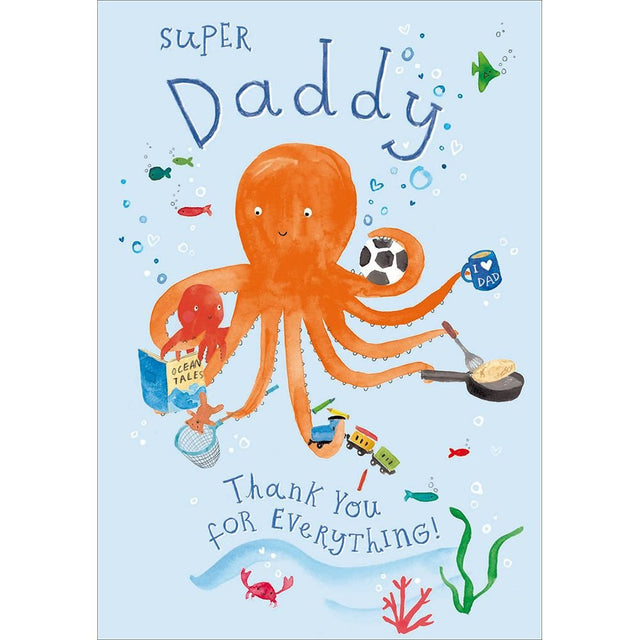 Woodmansterne Daddy Octopus Father's Day Card - Old Railway Line Garden Centre