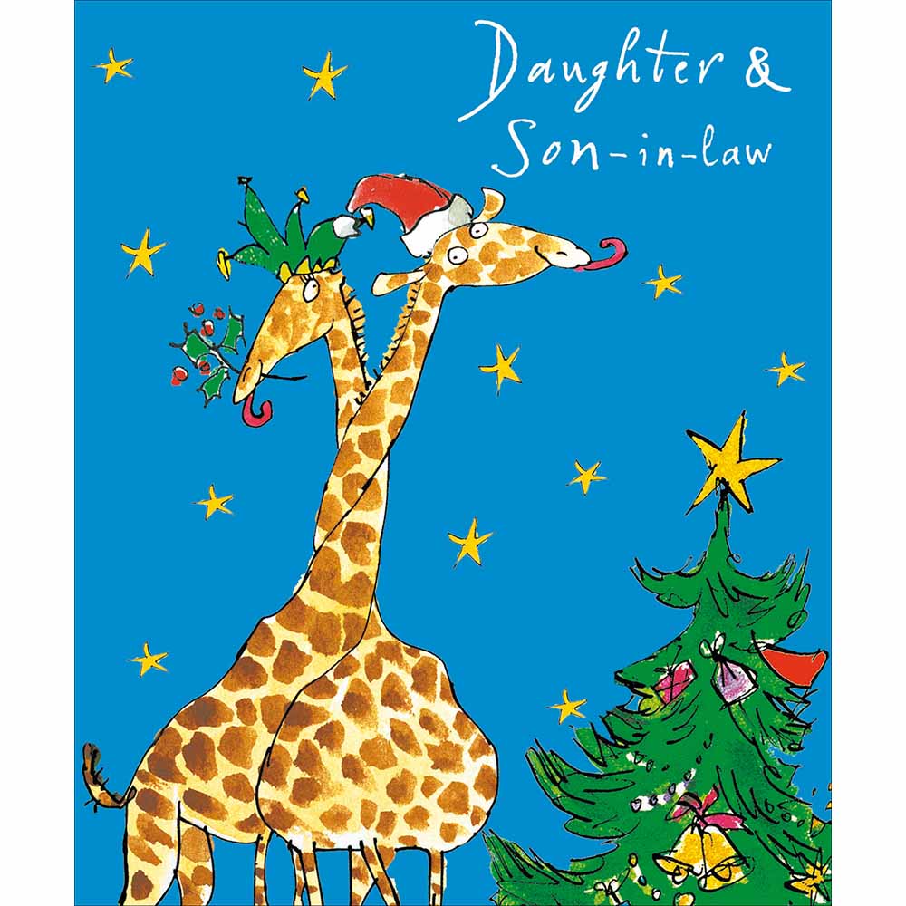 Woodmansterne Daughter & Son-in-Law - Giraffes Christmas Card
