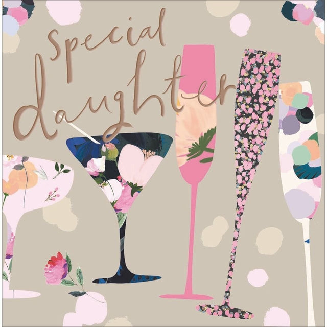 Woodmansterne Daughter Champagne & Cocktail Birthday Card - Old Railway Line Garden Centre