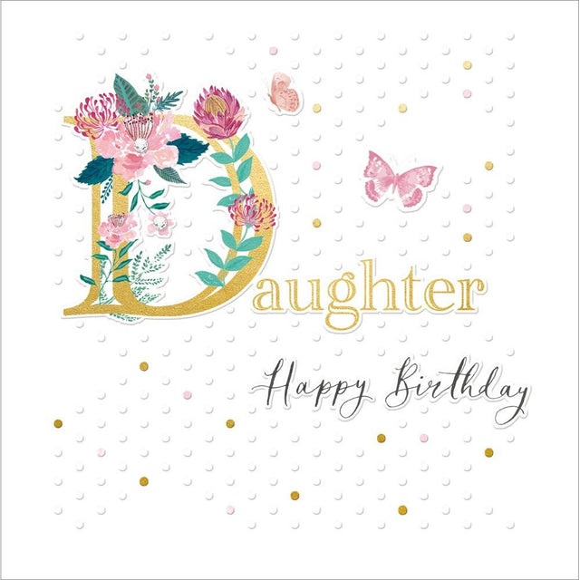 Woodmansterne Daughter Floral Design Birthday Card - Old Railway Line Garden Centre