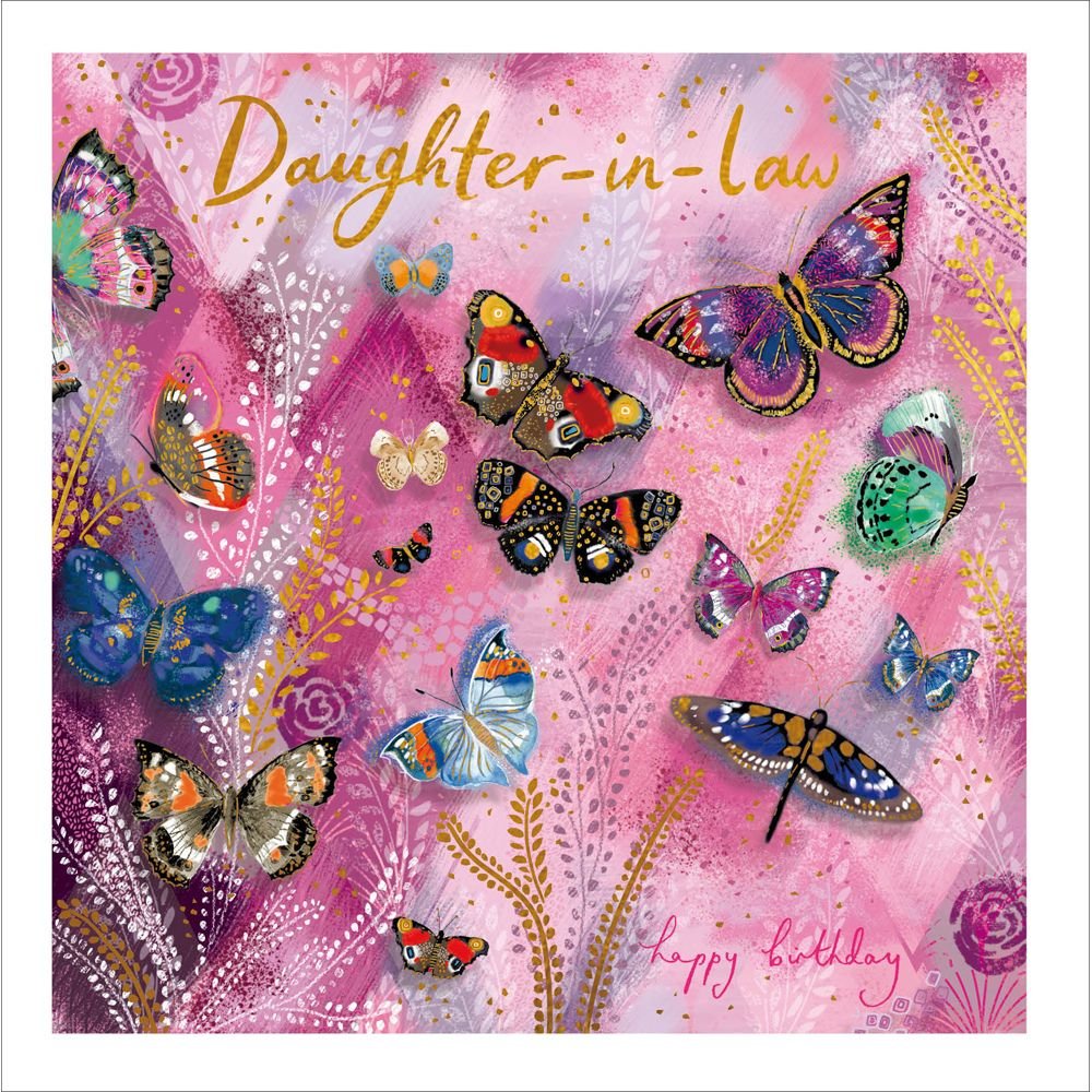 Woodmansterne Daughter-in-Law Butterflies Birthday Card - Old Railway Line Garden Centre