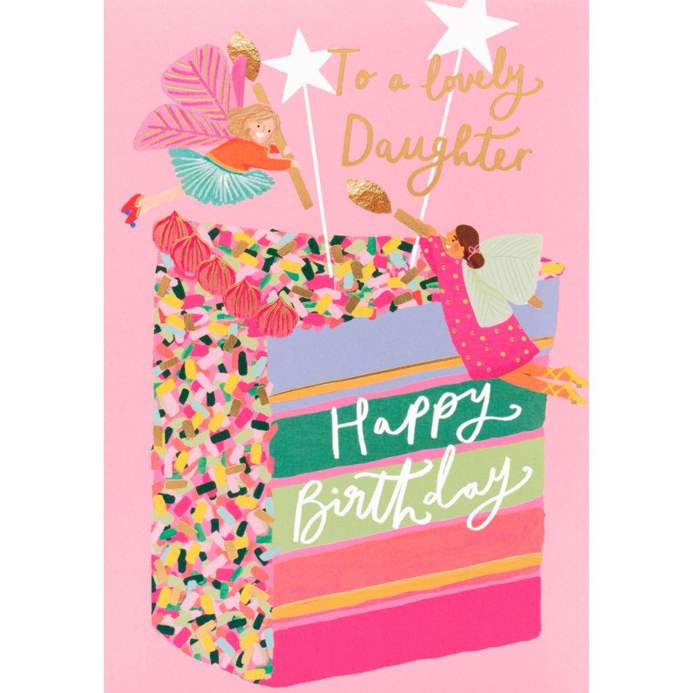 Woodmansterne Daughter Lovely Fairy Cake Birthday Card - Old Railway Line Garden Centre