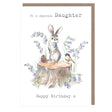 Woodmansterne Daughter Rabbit on Stump Birthday Card - Old Railway Line Garden Centre