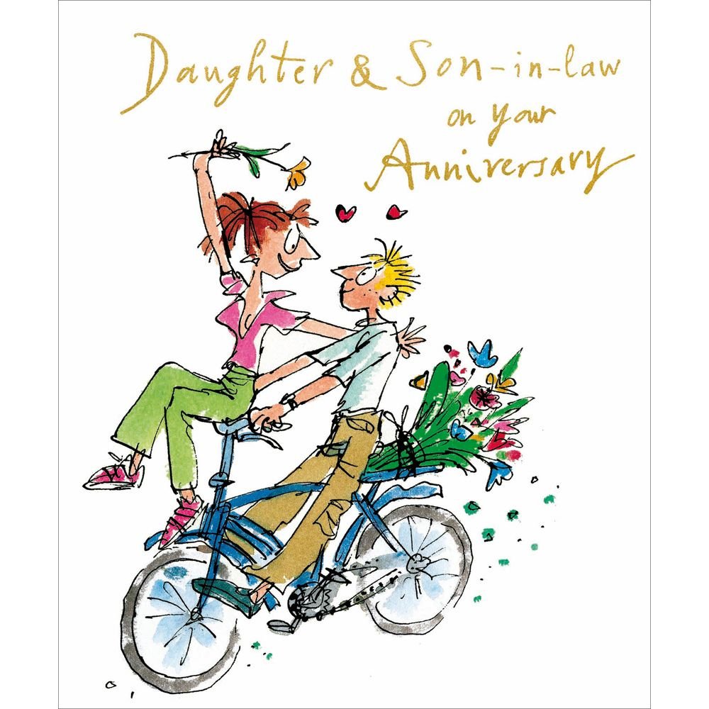 Woodmansterne Daughter & Son-in-Law Bike Ride Anniversary Card - Old Railway Line Garden Centre