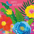 Woodmansterne Deep Pink Big Florals Birthday Card - Old Railway Line Garden Centre