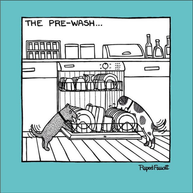 Woodmansterne Dishwasher Pre-Wash Blank Funny Card - Old Railway Line Garden Centre